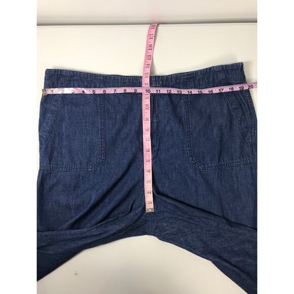 J. Crew Chambray Camp Pants Women's XL Everyday Simple Capsule Easy Fall - Picture 9 of 10